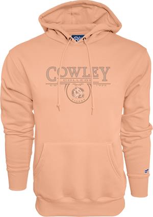 Blue84 Cowley College Est 1922 Tiger Logo & Tigers Inside Circle Leaf Design Hood